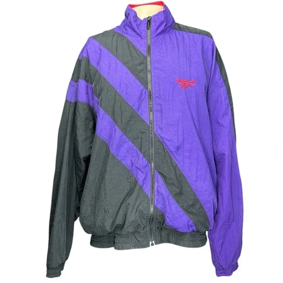 Y2K Reebok Tracksuit L 90's Retro Parachute Windbreaker Joggers